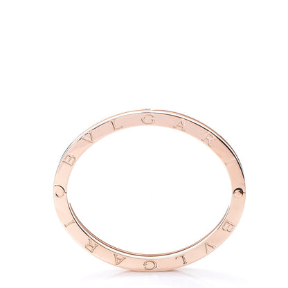 Bulgari 18K Rose Gold White Ceramic B.Zero1 Bangle Bracelet M 4 of 6