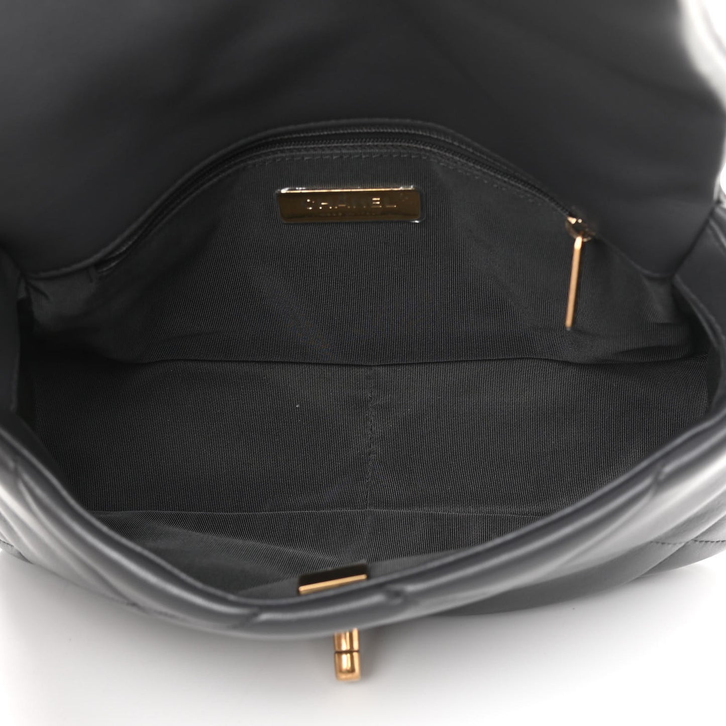 Lambskin Quilted Medium Chanel 19 Flap Dark Grey