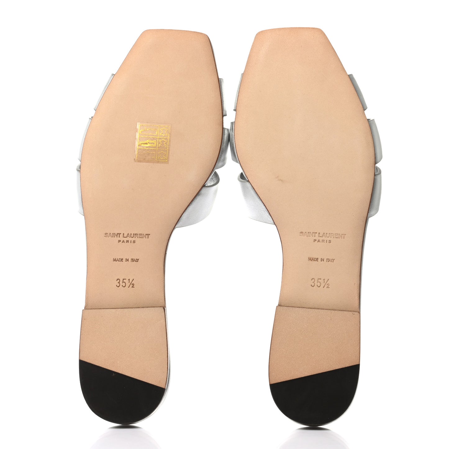 Calfskin Tribute 05 Slide Sandals 35.5 Argent