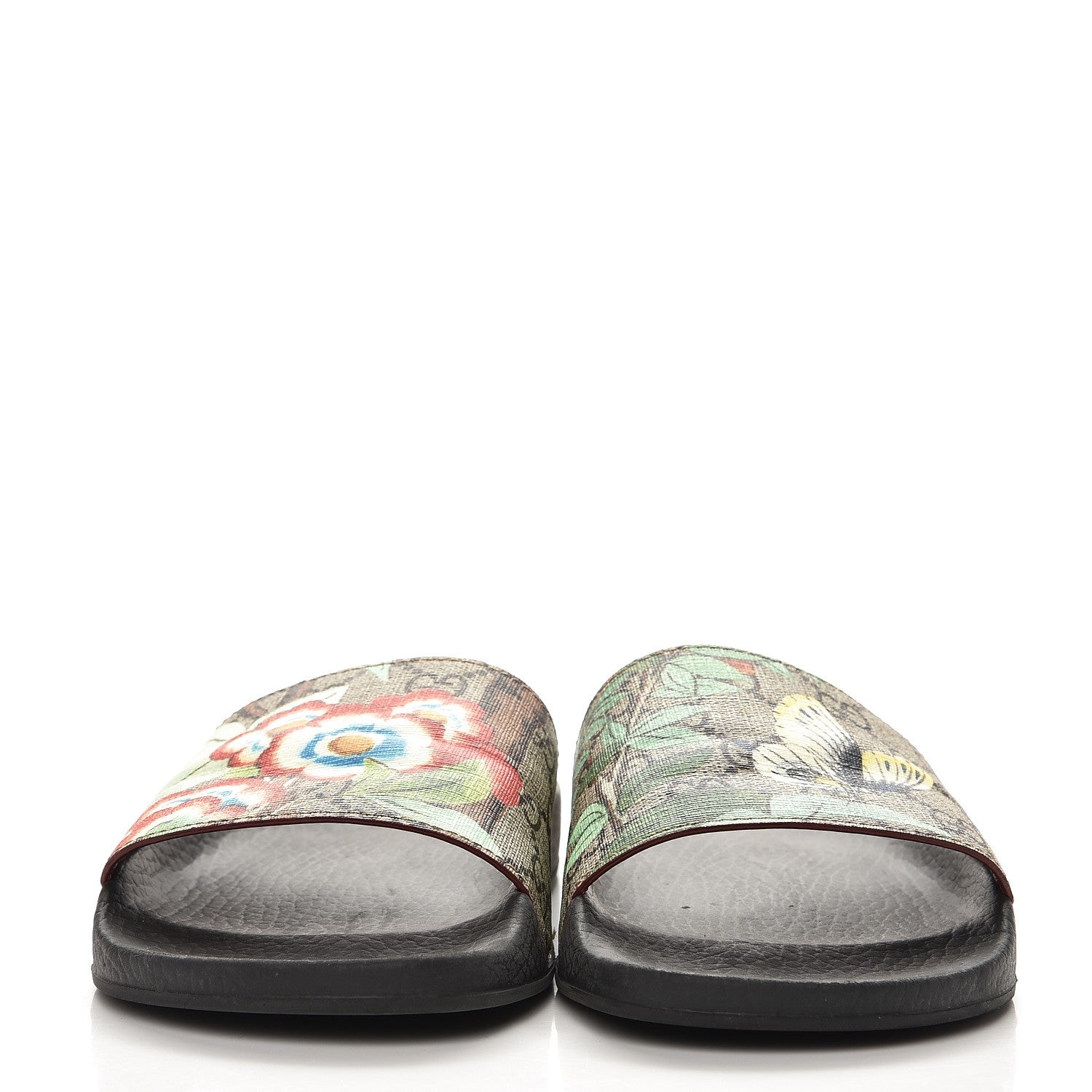 Gucci GG Supreme Monogram Tian Womens Slide Sandals 38 Beige Multicolor 2 of 10