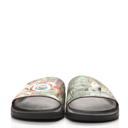 Gucci GG Supreme Monogram Tian Womens Slide Sandals 38 Beige Multicolor 2 of 10