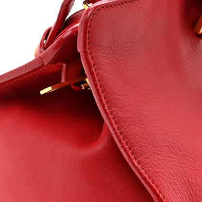 Saint Laurent Calfskin Small Monogram Cabas Lipstick Red 21 of 25