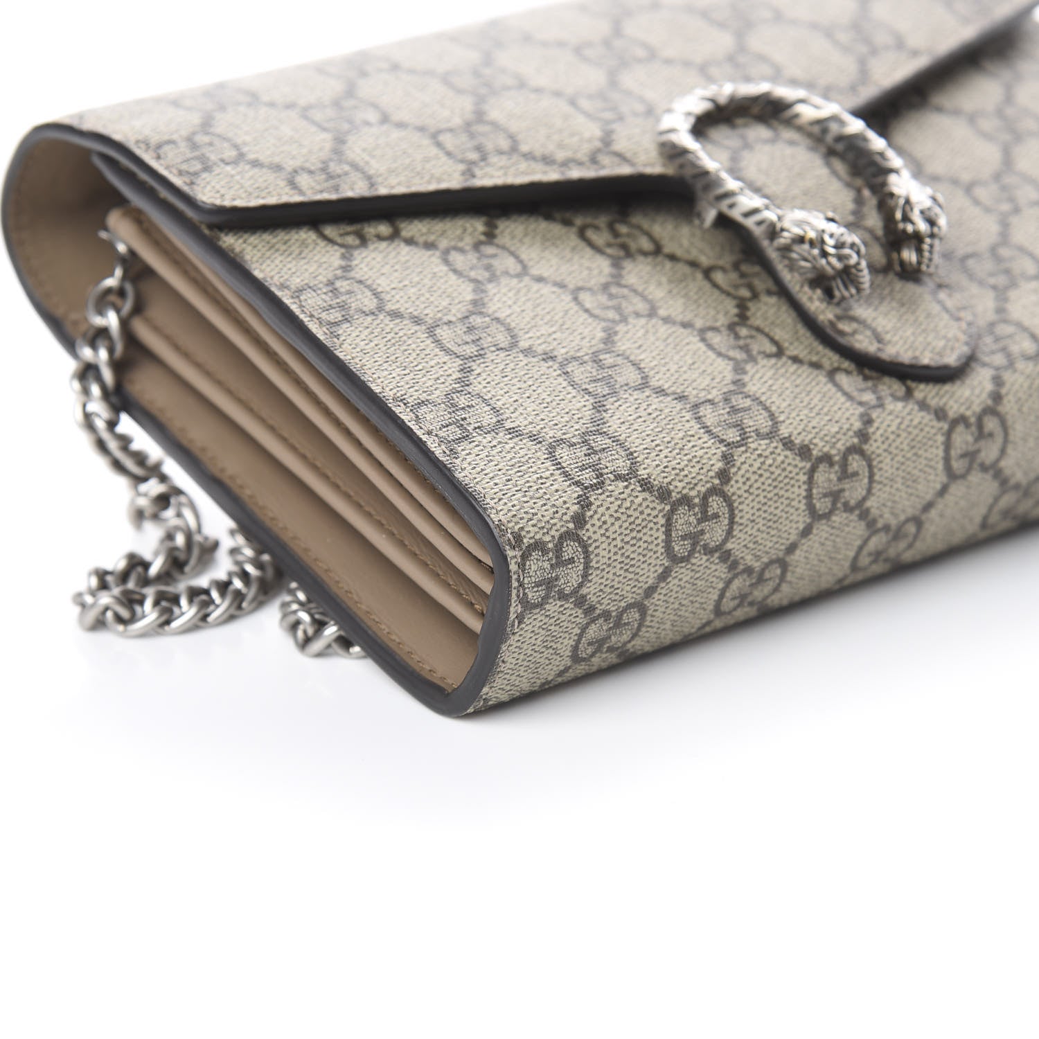 Gucci GG Supreme Monogram Mini Dionysus Chain Wallet Beige Taupe 5 of 8
