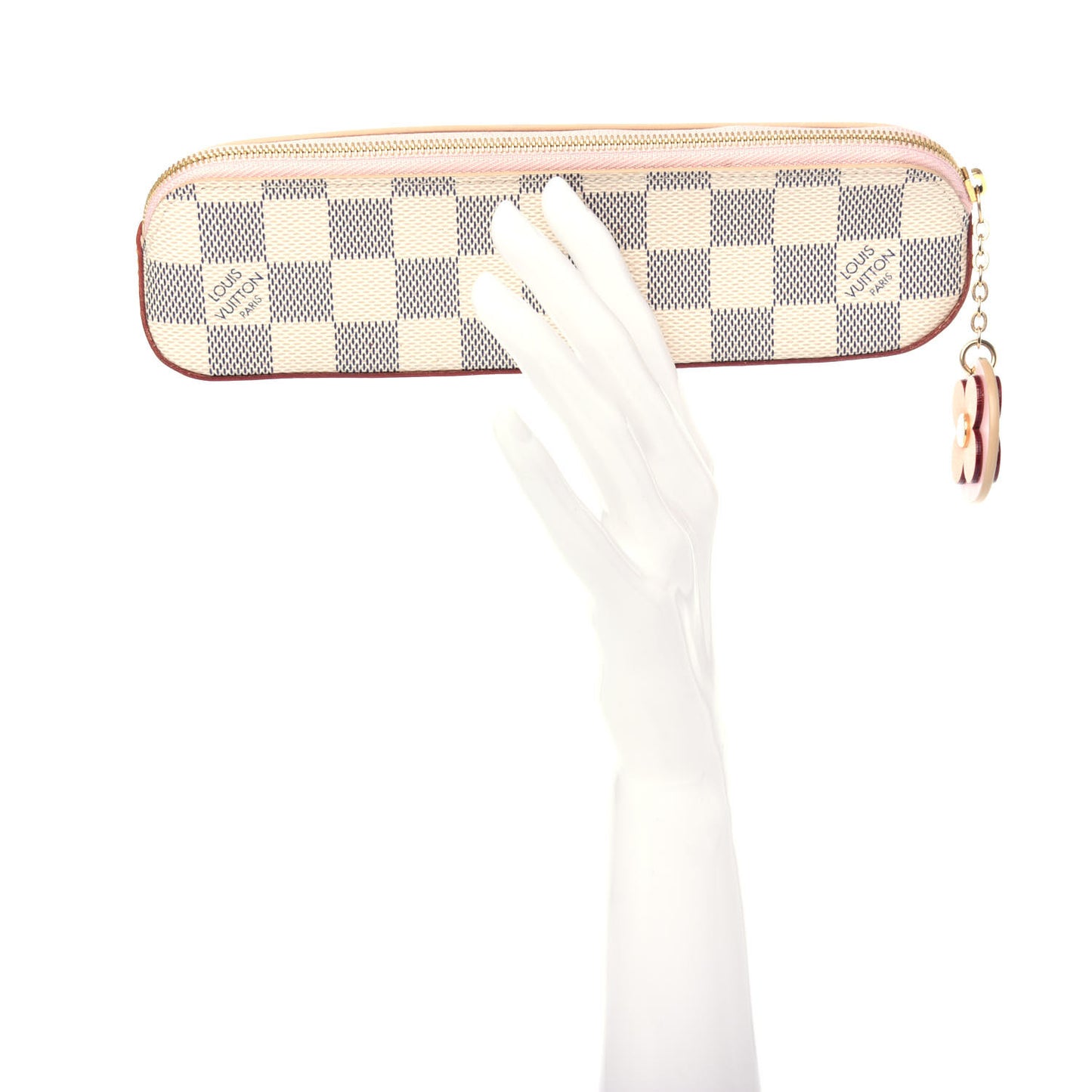 Damier Azur Elizabeth Pencil Pouch Rose Ballerine