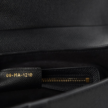Christian Dior Grained Calfskin Saddle Bag Black 9 of 10