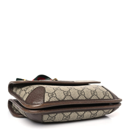 Gucci GG Supreme Monogram Web Small Neo Vintage Double Flap Messenger Bag Beige New Acero 4 of 9