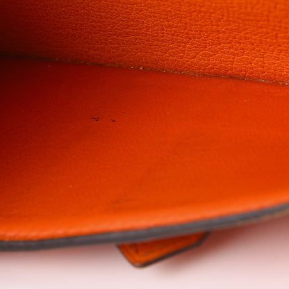 Hermes Chevre Mysore Bearn Gusset Wallet Orange 8 of 10