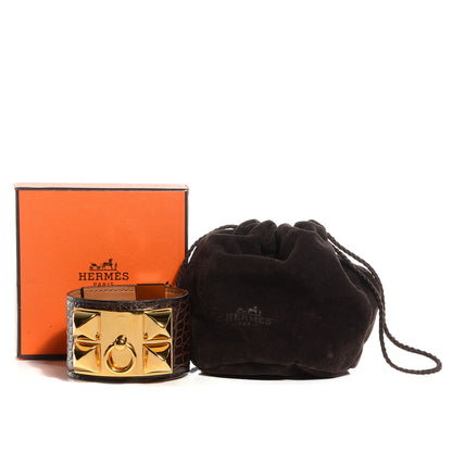 Hermes Shiny Alligator Collier De Chien CDC Bracelet Havanne 8 of 8