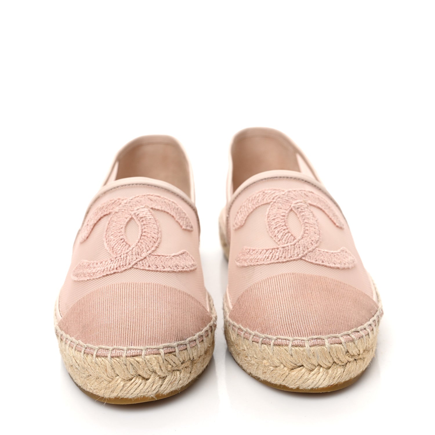 Chanel Mesh Grosgrain CC Espadrilles 38 Pink 2 of 8