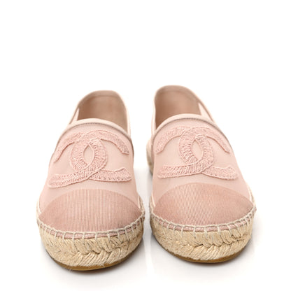 Chanel Mesh Grosgrain CC Espadrilles 38 Pink 2 of 8