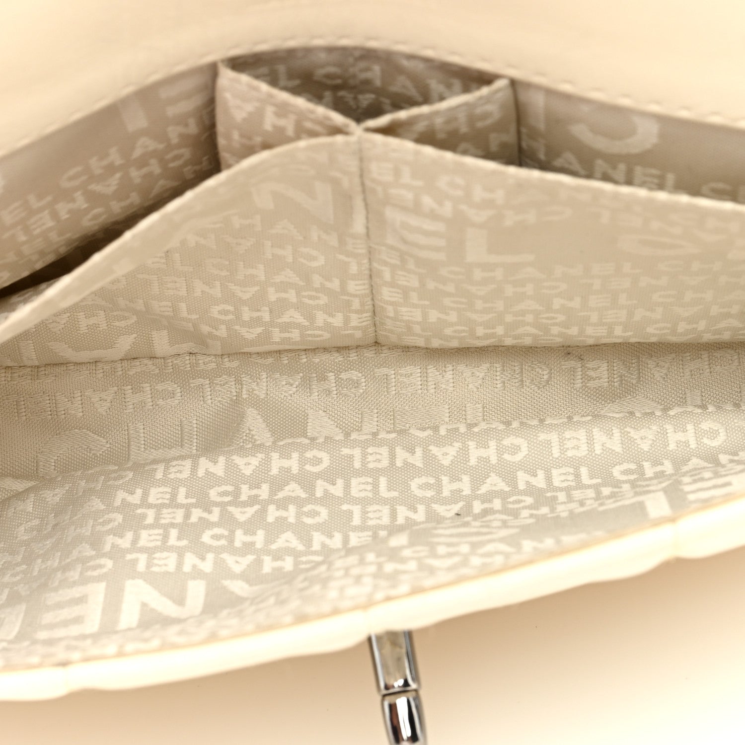Chanel Lambskin Quilted Chocolate Bar 3 Chain Flap White 5 of 11