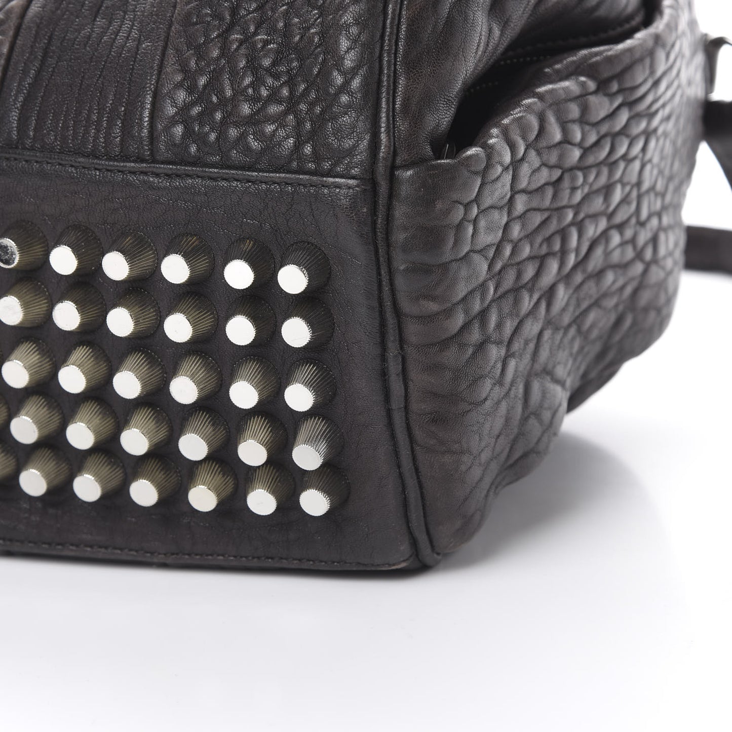 Pebbled Lambskin Rocco Brown Rhodium Hardware