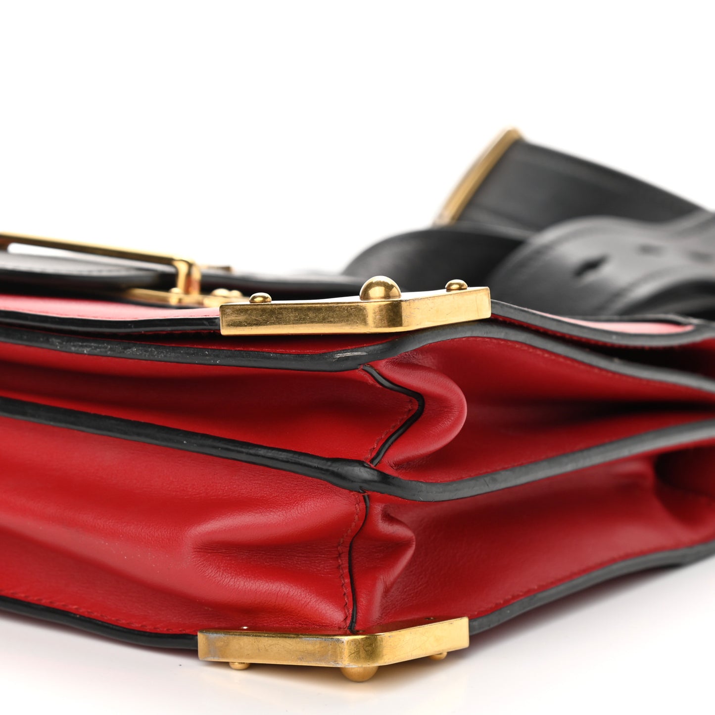 City Calfskin Saffiano Cahier Bag Fuoco Black