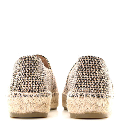 Chanel Tweed Grosgrain CC Espadrilles 36 Gold Beige Black 6 of 12