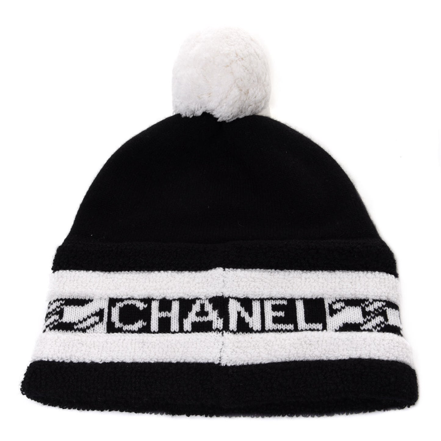 Cashmere CC Beanie Hat Ecru Black