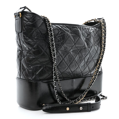 Chanel Aged Calfskin Quilted Large Gabrielle Hobo Black 3 of 12