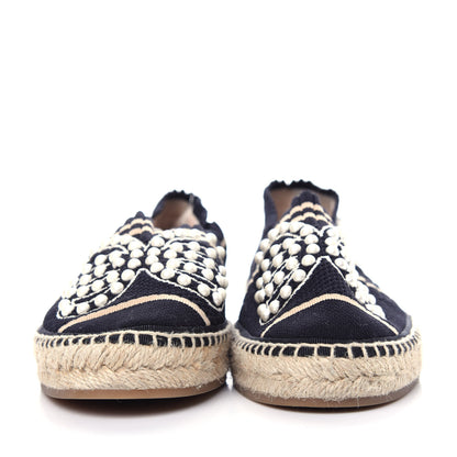 Fendi Knit Pearlescent Espadrille 39.5 Black 2 of 9