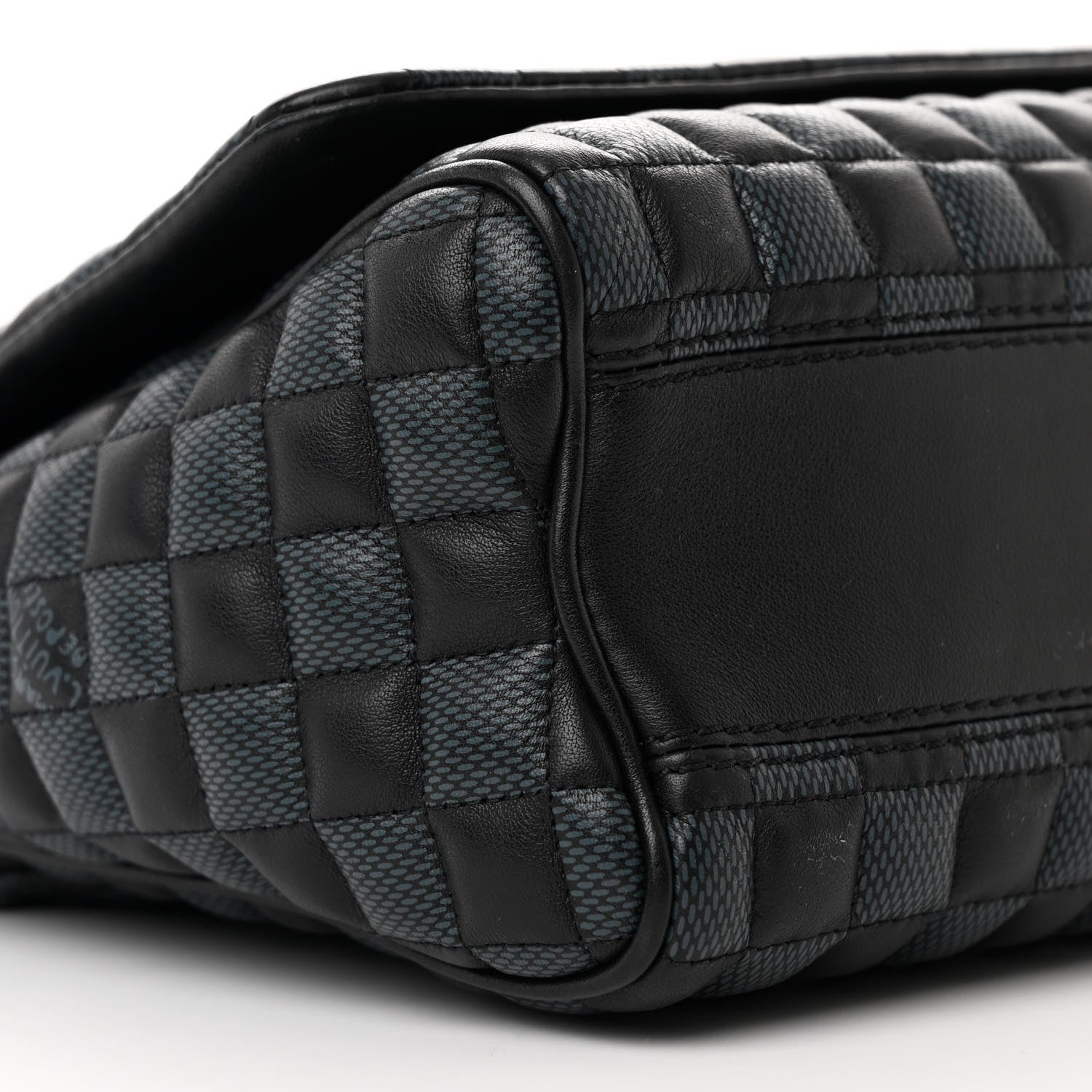 Louis Vuitton Calfskin Quilted Damier Twist MM Black Anthracite 9 of 10