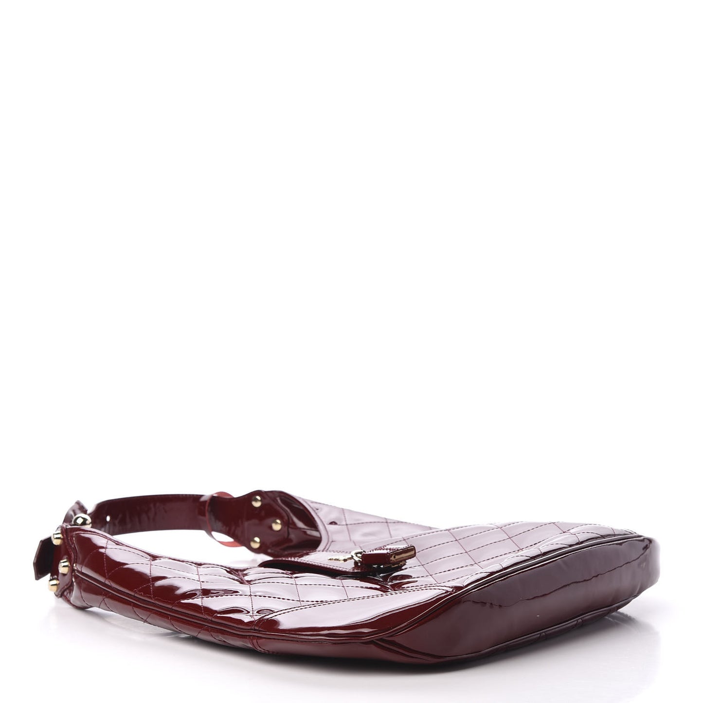 Patent Quilted Brook Hobo Red