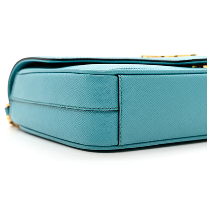 Prada Saffiano Flap Shoulder Bag Turchese 6 of 7