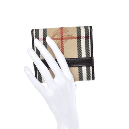 Burberry Haymarket Check Compact Wallet Chocolate 2 of 11