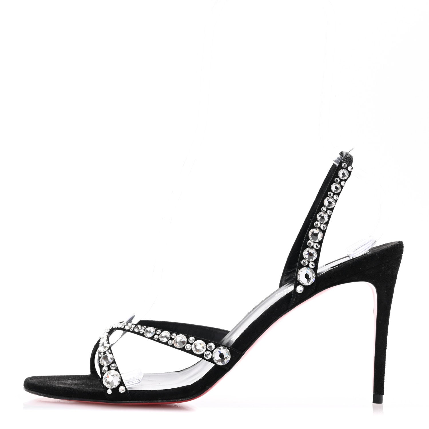 Christian Louboutin Veau Velours Strass Emilie 85 Sandals 41  Black 1 of 11
