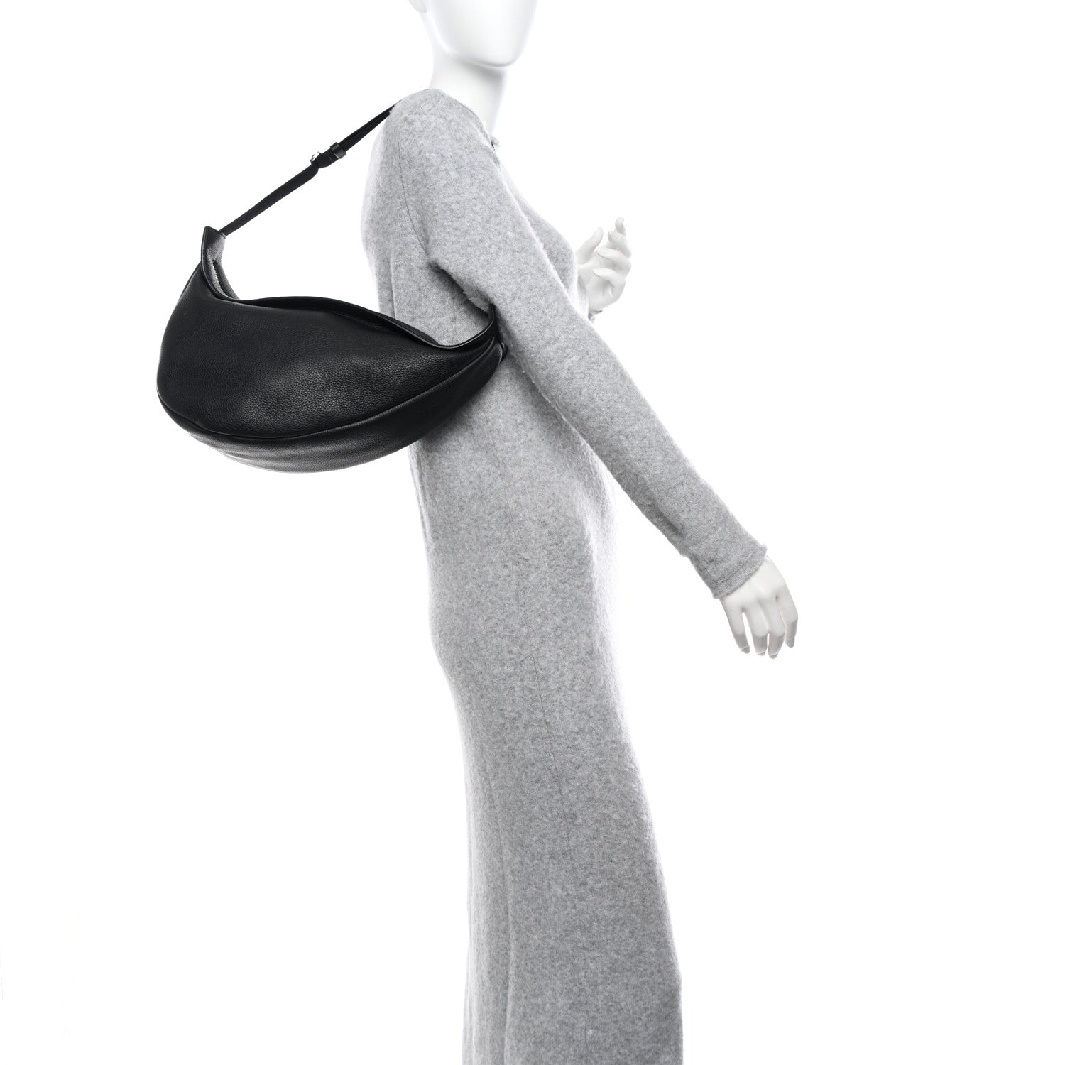 The Row Grained Calfskin Large Slouchy Banana Bag Black 2 of 14