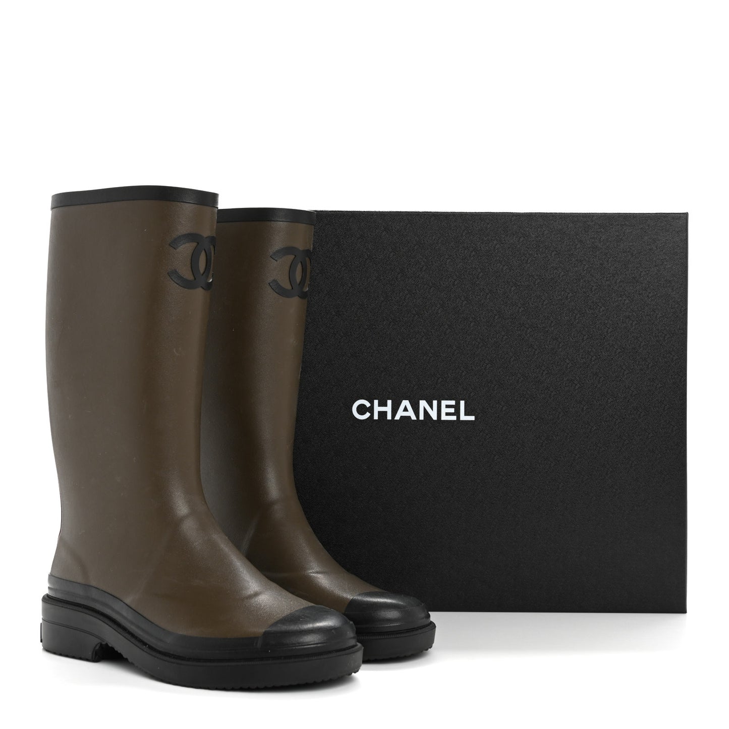 Caoutchouk CC High Boots 37 Khaki Black