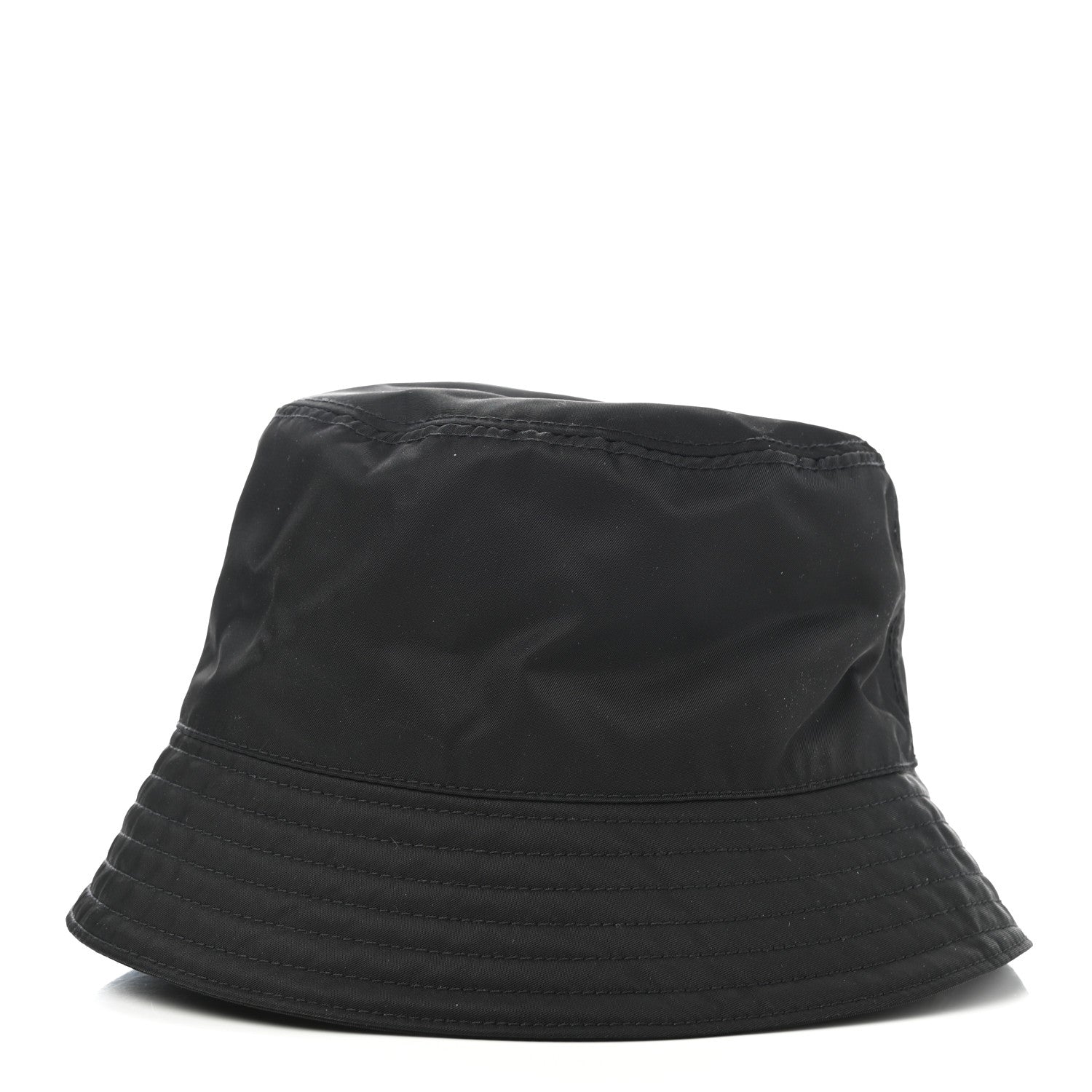 Prada Re-Nylon Metal Triangle Logo Mens Bucket Hat L Black 5 of 8