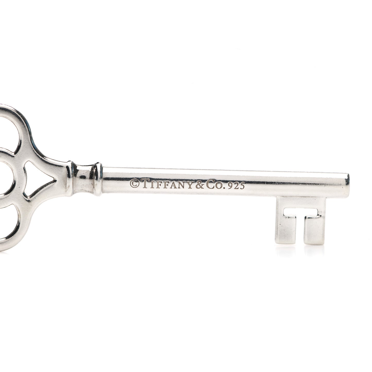 Sterling Silver Large Crown Key Pendant Necklace