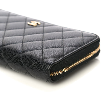 Chanel Caviar Quilted Large Gusset Zip Around Wallet Black 11 of 12