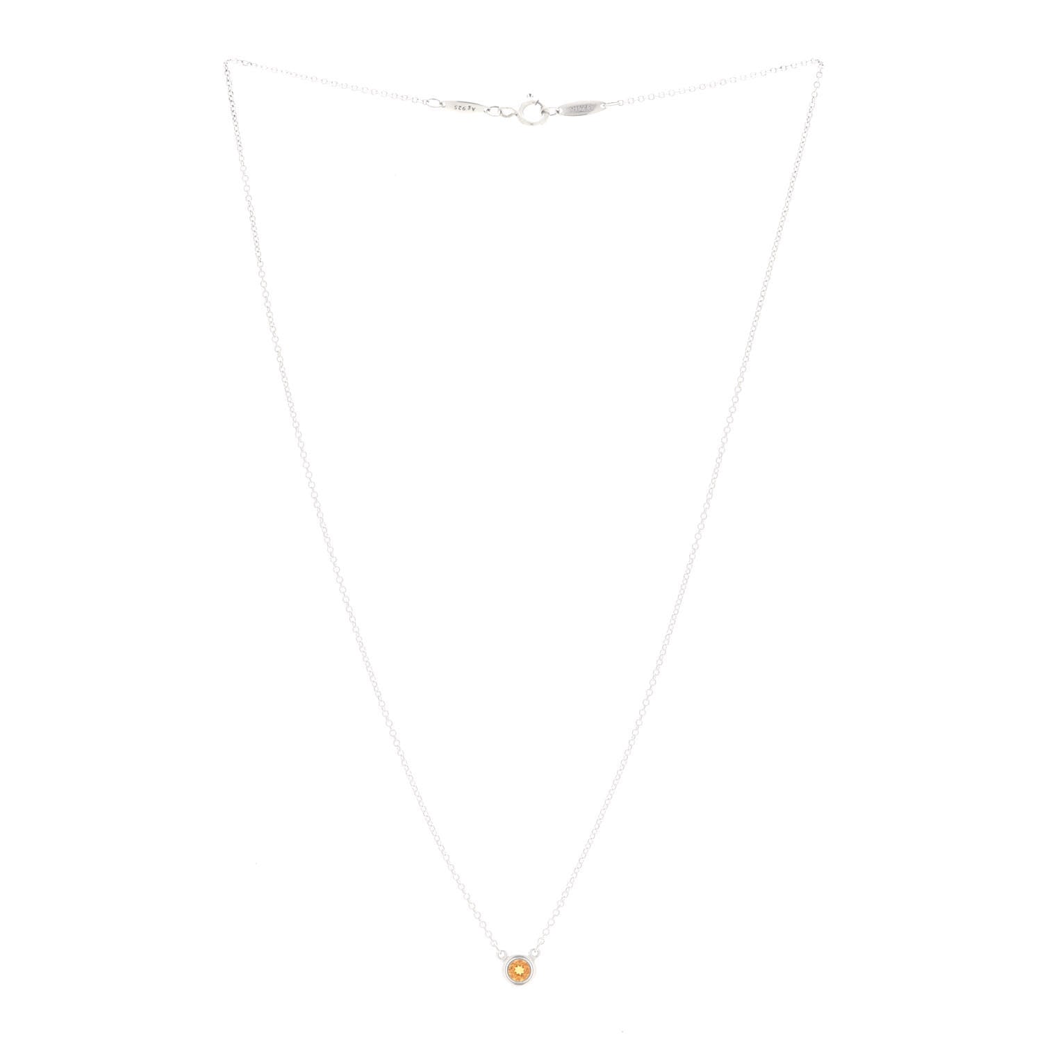 Tiffany Sterling Silver Citrine Elsa Peretti Color By The Yard Pendant Necklace 5 of 14