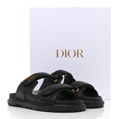 Christian Dior Lambskin Dioract 10mm Slide Sandals 40.5 Black 9 of 9