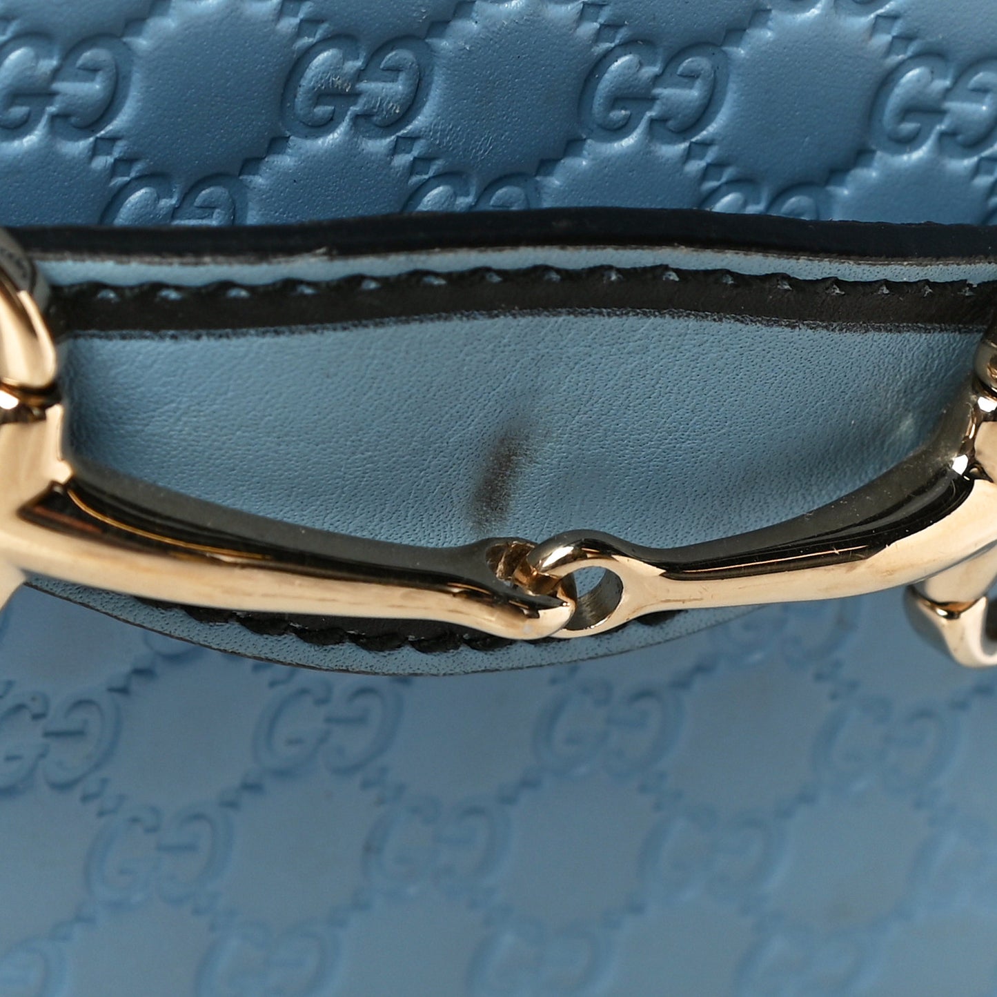 Soft Microguccissima Mini Emily Chain Shoulder Bag Mineral Blue