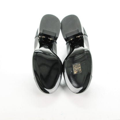 Chanel Lambskin Patent Cap Toe Low Heel Chain Pumps 35.5 Black 5 of 7