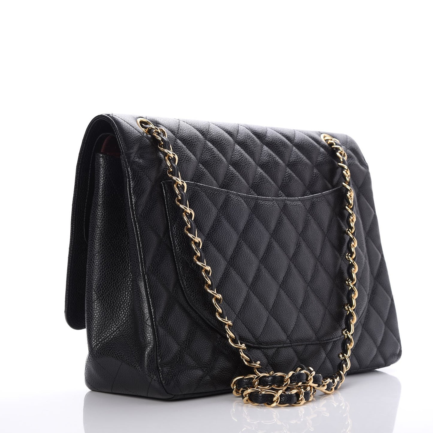 Caviar Quilted Maxi Double Flap Black
