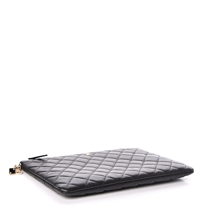 Chanel Lambskin Quilted Medium Casino Beauty CC Cosmetic Case Black 4 of 7