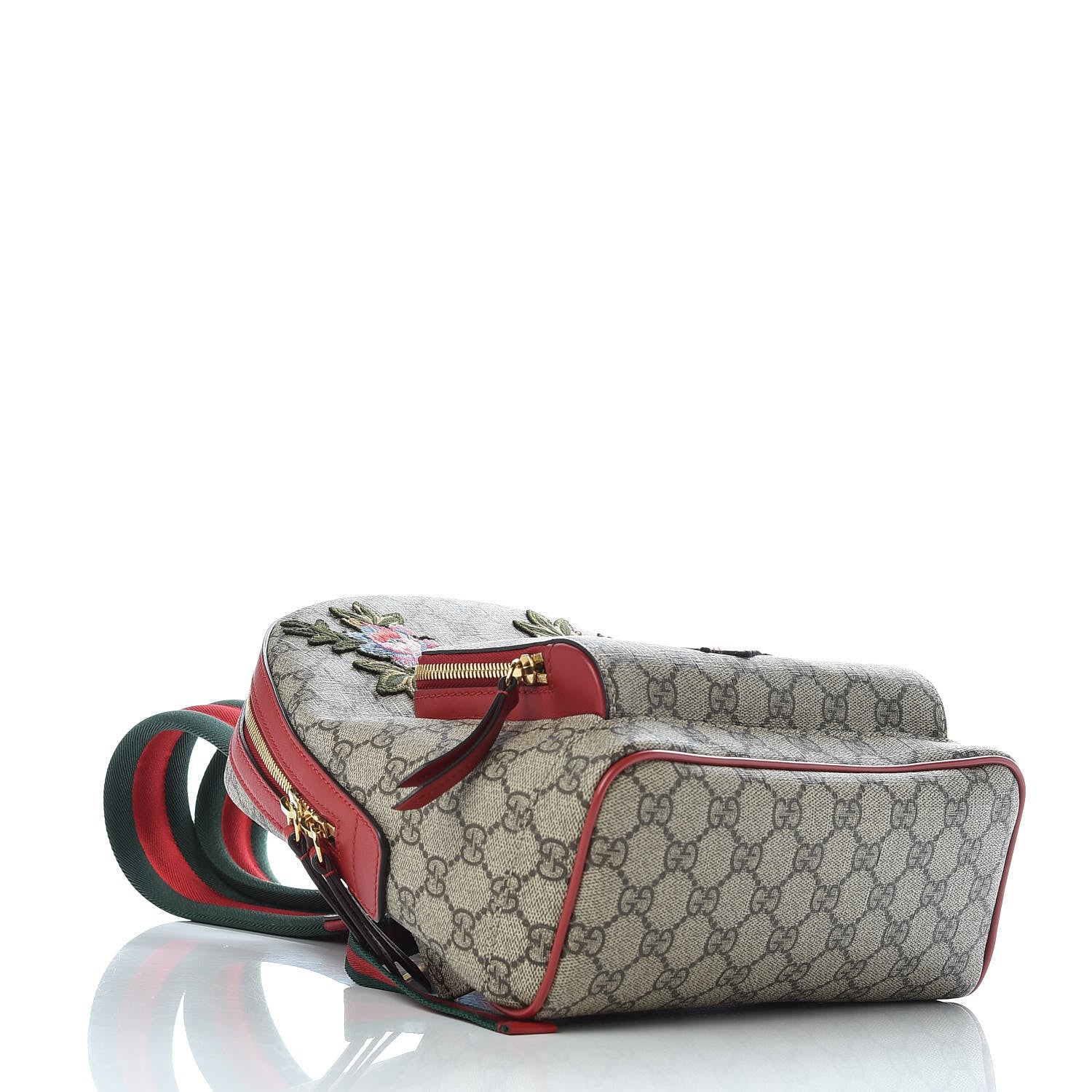 Gucci GG Supreme Monogram Web Kingsnake Heart Embroidered Small Day Backpack Red 4 of 10