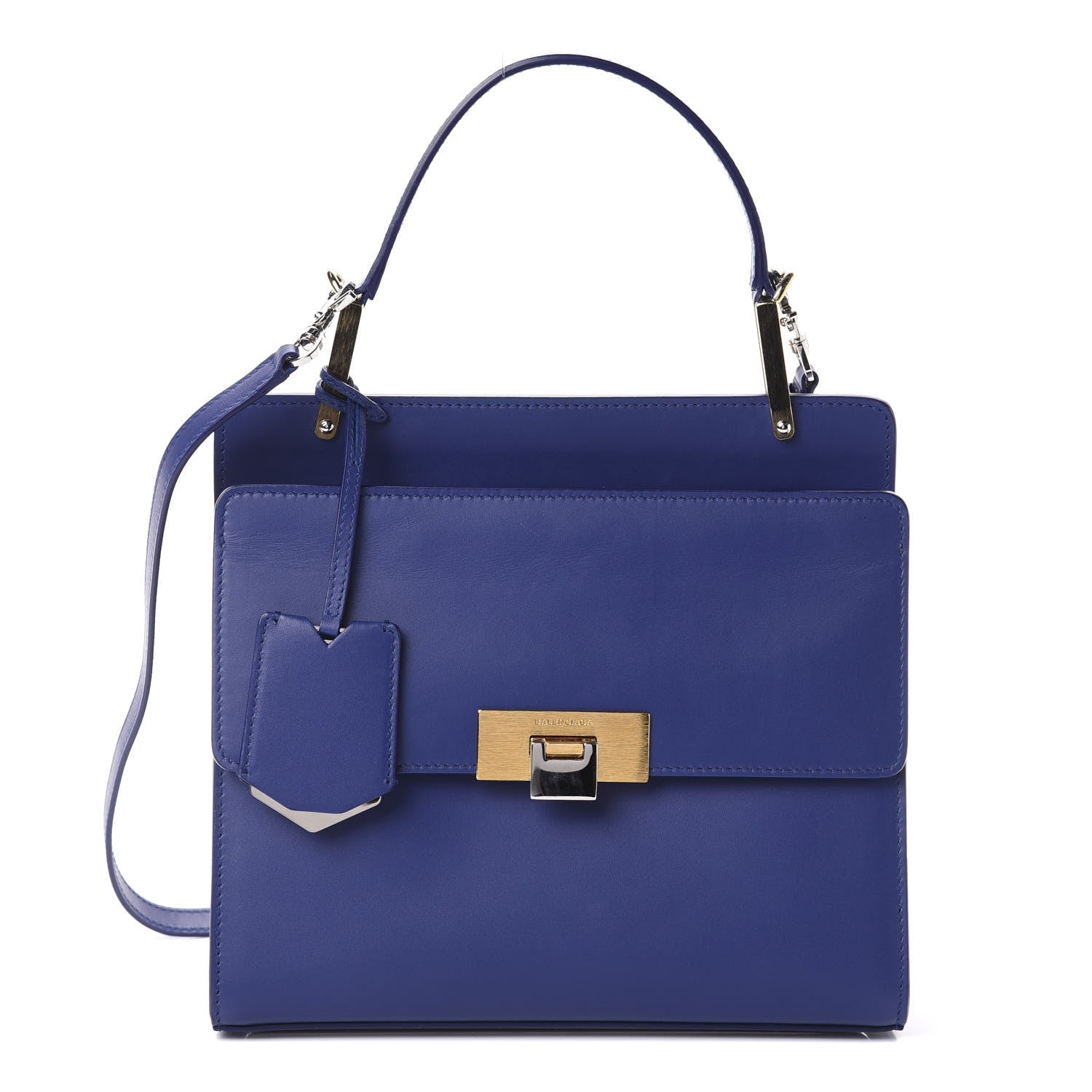 Balenciaga Smooth Calfskin Le Dix S Cartable Shoulder Bag Bleu Mineral 1 of 9
