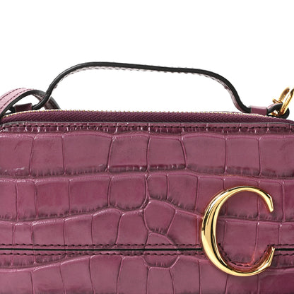Chloe Calfskin Crocodile Embossed Mini C Vanity Bag Crushed Violet 8 of 10
