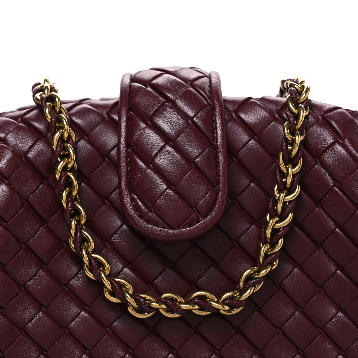 Bottega Veneta Nappa Intrecciato Small The Lauren 1980 Clutch With Chain Barolo 9 of 11