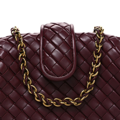 Bottega Veneta Nappa Intrecciato Small The Lauren 1980 Clutch With Chain Barolo 9 of 11