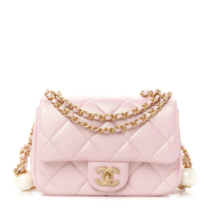 Chanel Pearly Lambskin Pearl Quilted Mini Flap Pink 1 of 12