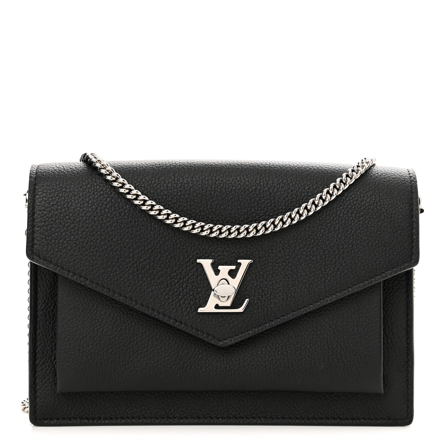 Louis Vuitton Soft Calfskin My Lockme Chain Pochette Black 1 of 11