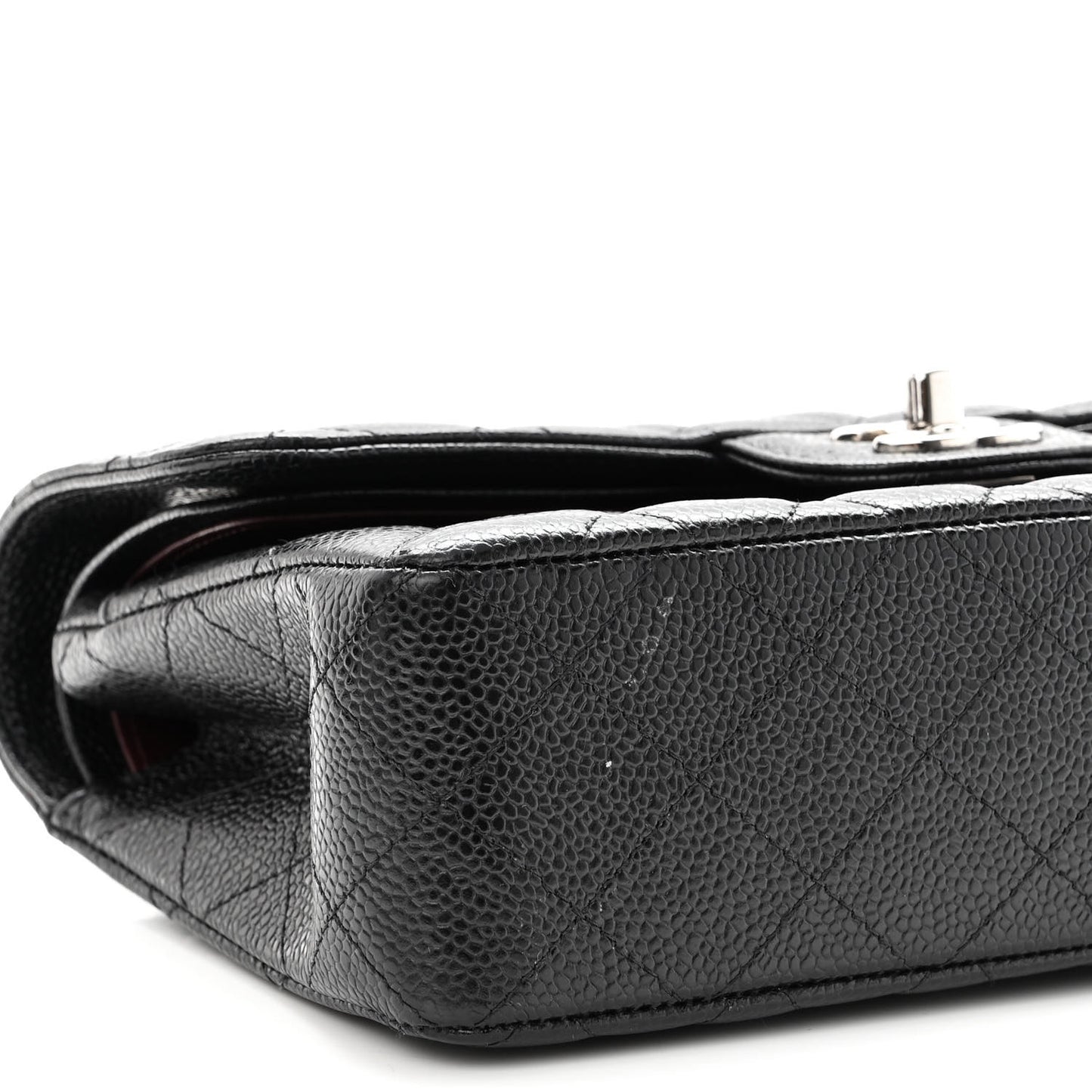 Caviar Quilted Small Double Flap Black