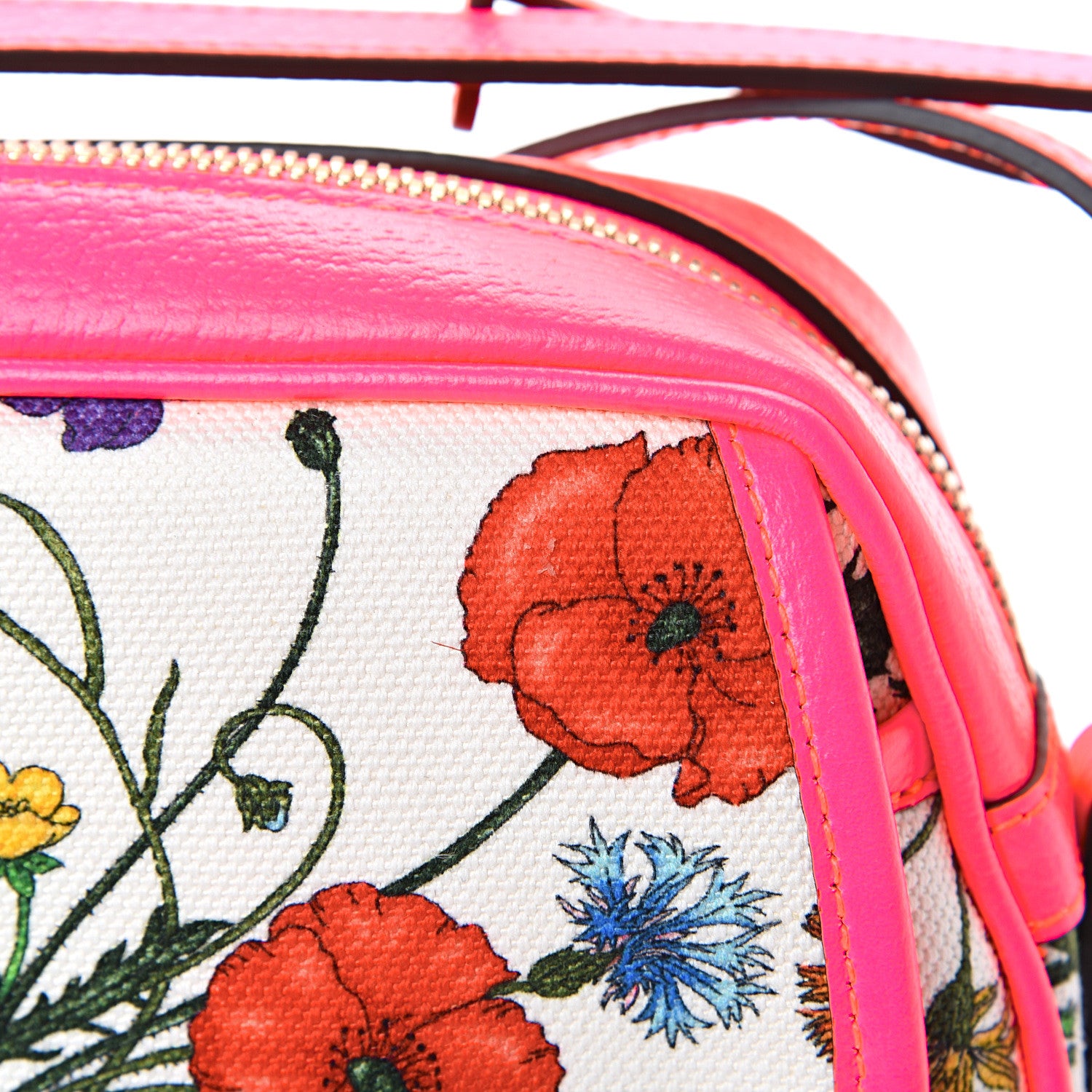 Gucci Canvas Flora Floral Shoulder Bag White Fuchsia Fluo 11 of 11