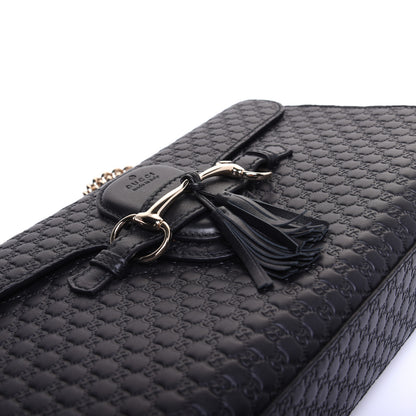 Gucci Microguccissima Medium Emily Chain Shoulder Bag Black 12 of 14