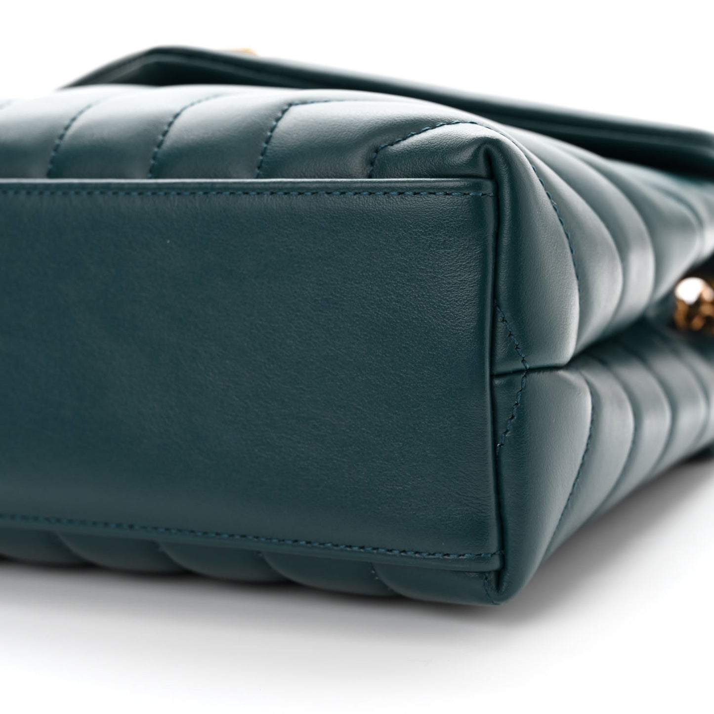 Calfskin Y Quilted Monogram Small Loulou Chain Satchel Sea Turquoise
