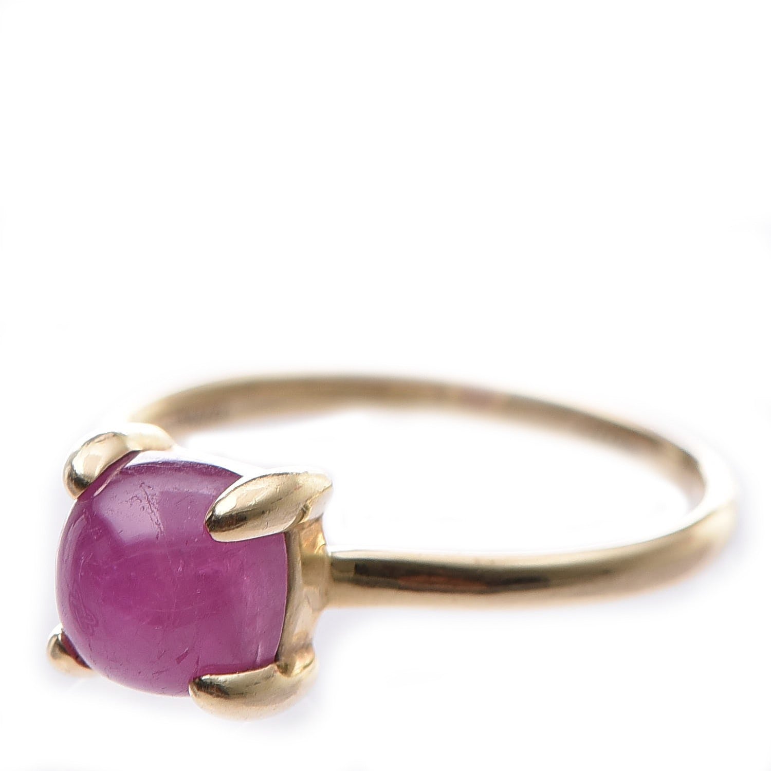Tiffany 18K Yellow Gold Pink Tourmaline 7mm Paloma Picasso Sugar Stacks Ring 56 7.5 3 of 6