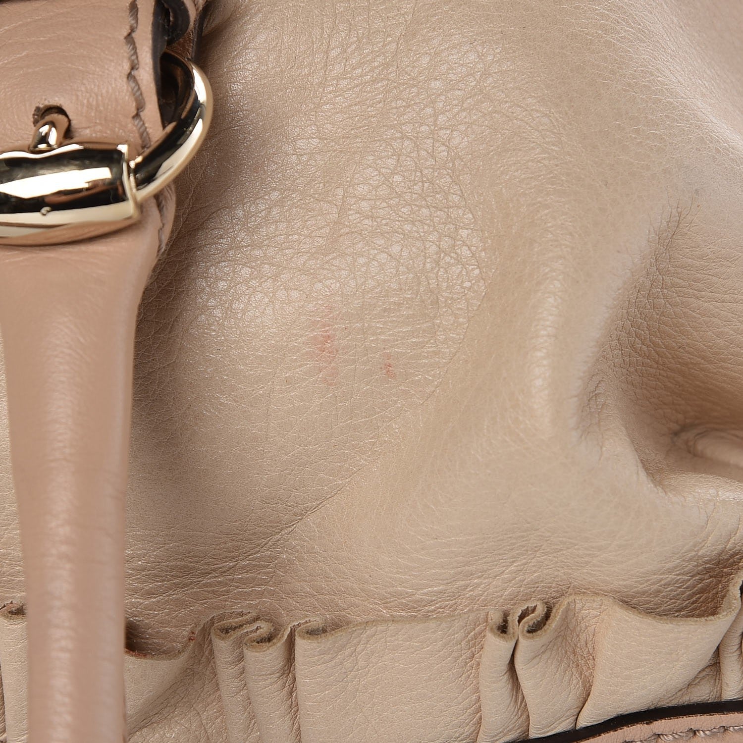 Gucci Calfskin Ruffle Medium Sabrina Boston Tote Nude 8 of 14